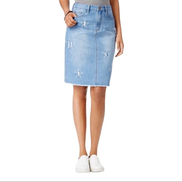 Buffalo David Bitton Ivy Starling Star Denim Skirt - Picture 1 of 9
